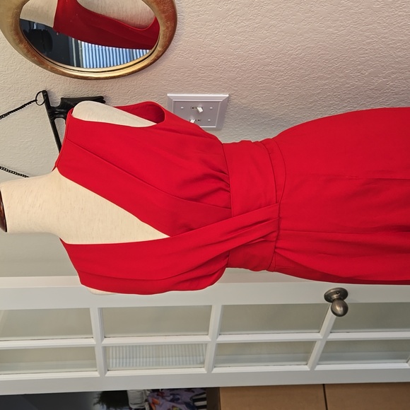 CLUB MONACO Tie Back V-Neck Jumpsuit in Tomato Red, Size 8 (NWT) - Picture 7 of 13